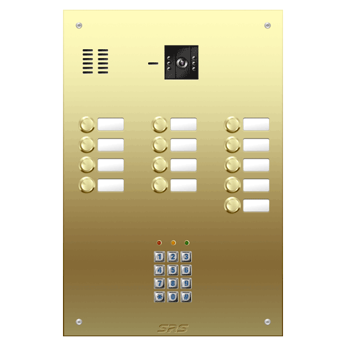 6813/05 13 button Brass   video panel, keypad, name win.  size D4