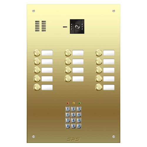 6814/05 14 button Brass   video panel, keypad, name win.  size D4