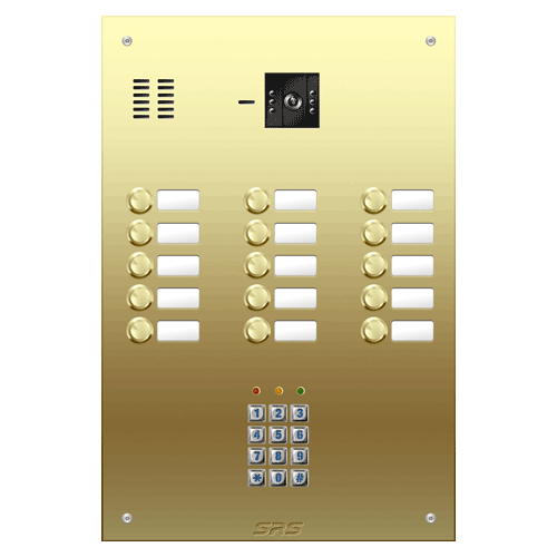 6815/05 15 button Brass   video panel, keypad, name win.  size D4