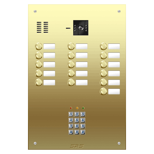 6816/05 16 button Brass   video panel, keypad, name win.  size D4