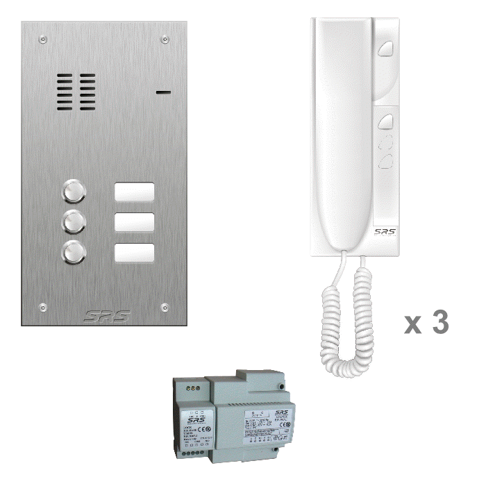 K4203 03 way audio entry kit c/w s. steel VR name window panel flu