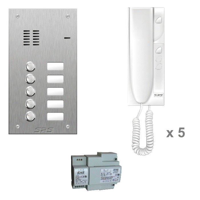 K4205 05 way audio entry kit c/w s. steel VR name window panel flu