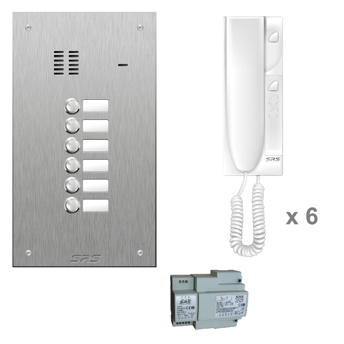 K4406 06 way audio entry kit c/w s. steel VR name window panel flu