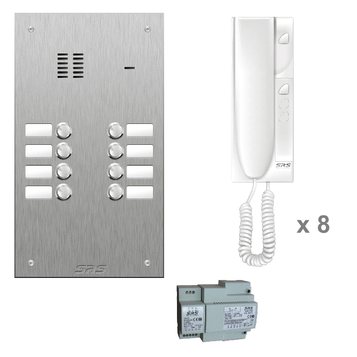 K4408 08 way audio entry kit c/w s. steel VR name window panel flu