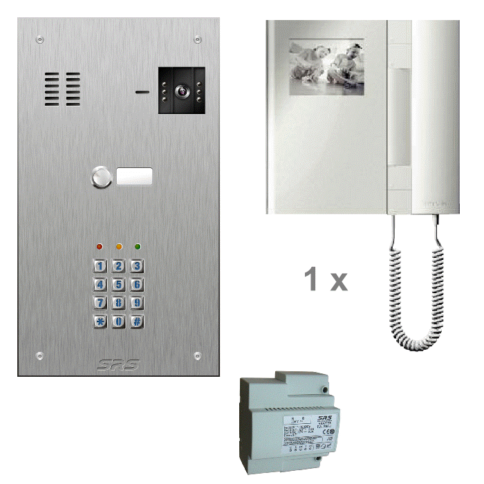 K4801/05 01 monitor kit - s/steel panel, keypad & T-line monitor