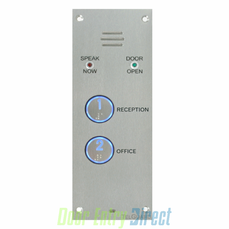 DDATB2F Telguard  02 button, s.steel pstn, flush DDA audio panel