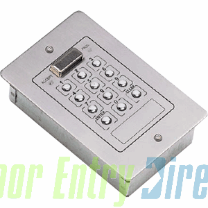 V-800NF Videx     stand alone codelock unit 2 relays, 2 codes, flush