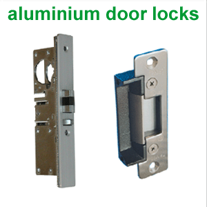 Locks and strikes for aluminium doors